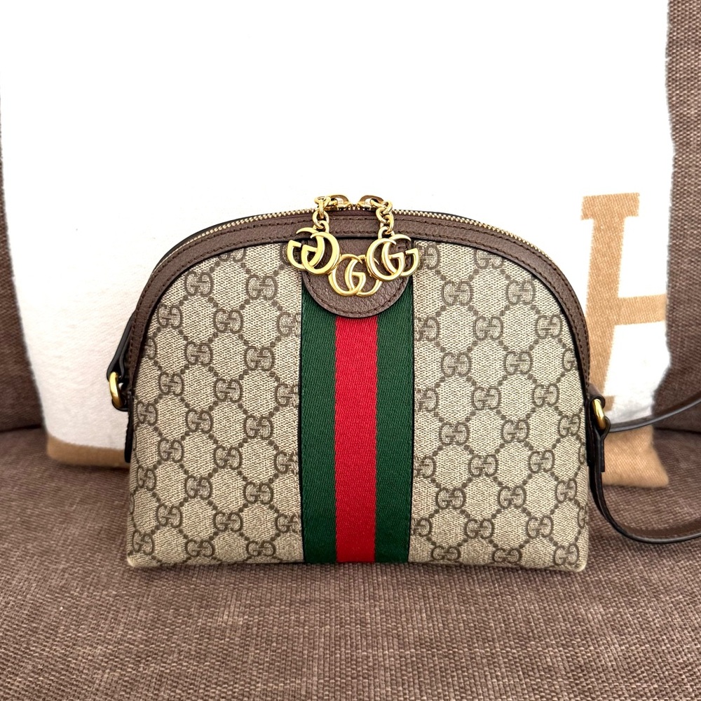 Authentic Gucci Ophedia dome crossbody bag brown monogram supreme canvas - Picture 3 of 16